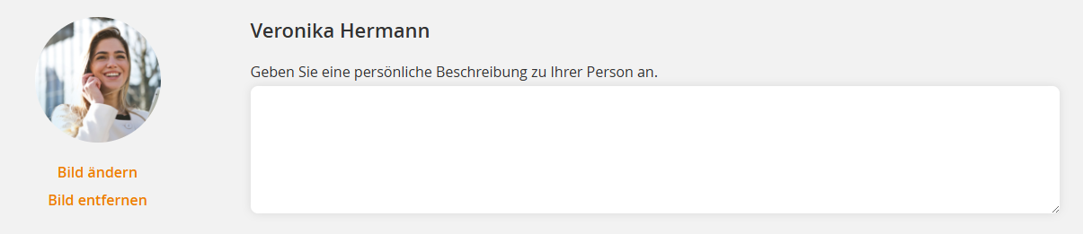 Profilbild ändern oder entfernen und persönliche Beschreibung angeben