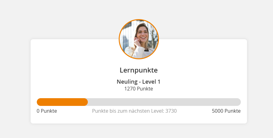 Anzeige der Level für das Gamification Element
