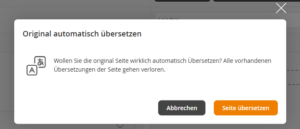 Bestätigung automatisch übersetzen