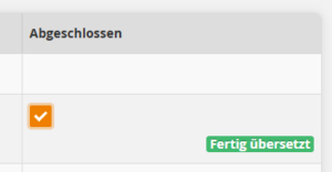 Übersetzung abschließen