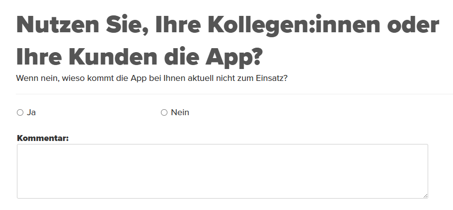 Ja Nein Feedbackfrage