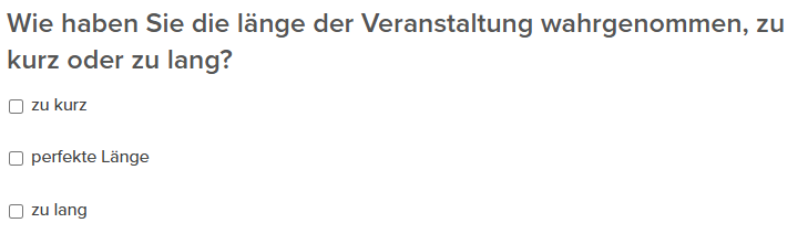Multiple Choice Feedbackfrage