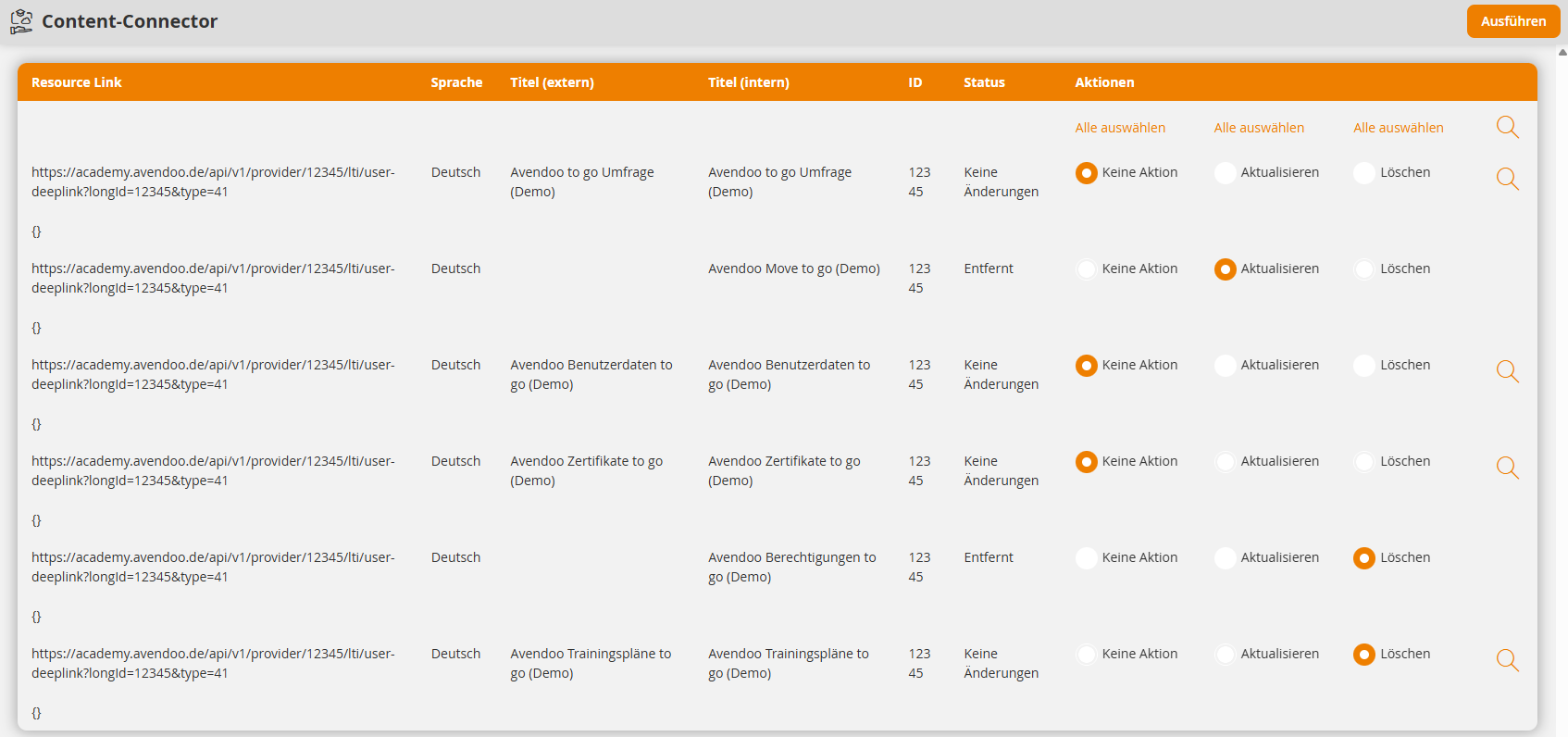 Perform updates based on deep linking.