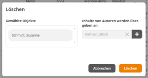 Autoren löschen