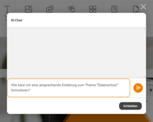 Chat Unterhaltung mit einer KI