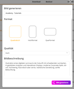 Ein Prompt wird eingegeben, um ein KI Bild zu generieren