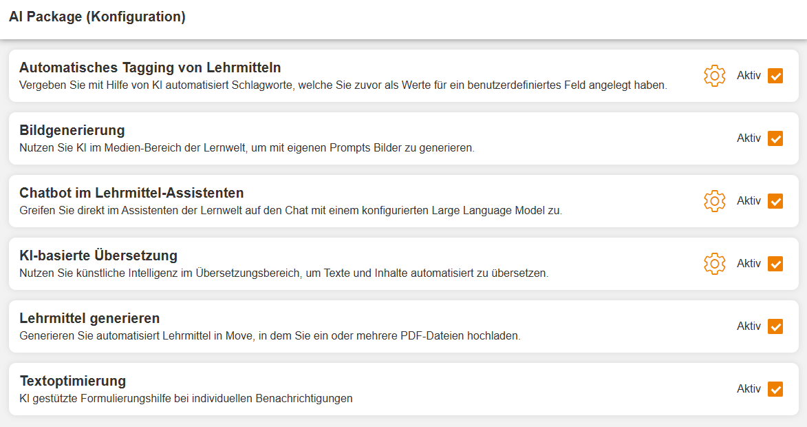 Konfiguration des AI-Packages