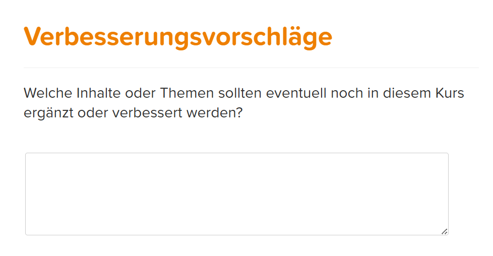 Feedbackfrage vom Typ Freitext