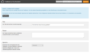Hinweis zur Migration von Feedback (v1.0) zu Feedback (v2.0)