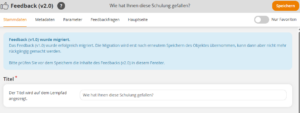 Die Migration war erfolgreich Hinweis