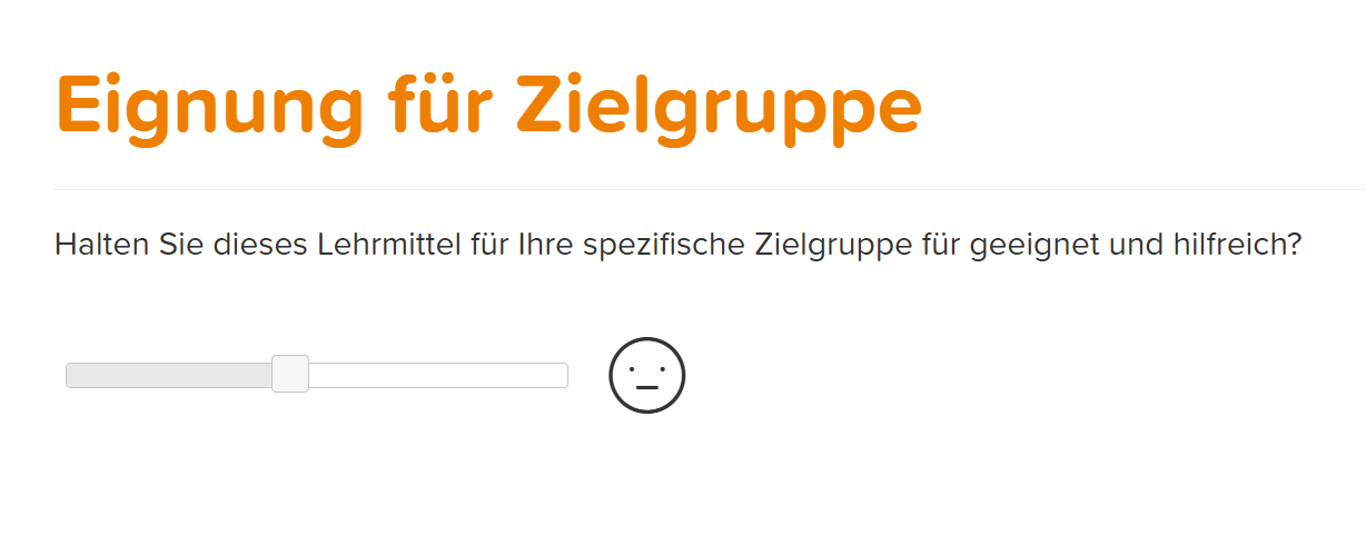 Feedbackfrage vom Typ Schieberegler