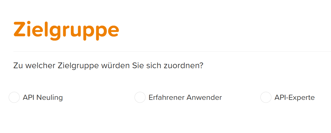Feedbackfrage zum Typ Single Choice