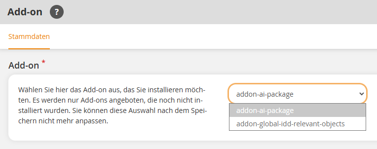 Installation eines Add-ons